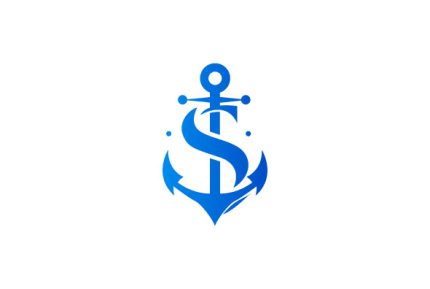 letter s anchor logo design. marine corps insignia