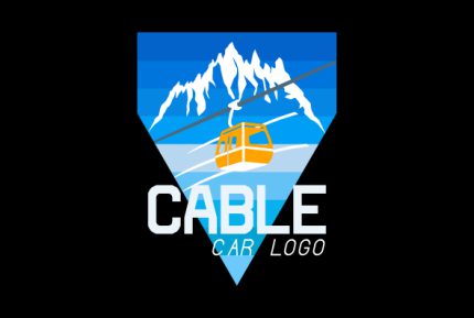 Amazing Cable Car Logo with a Cool Background