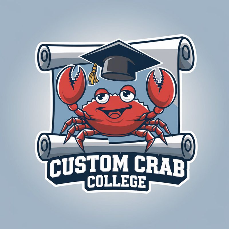 Examples Of Branding With A Mascot Custom Crab College Logo?